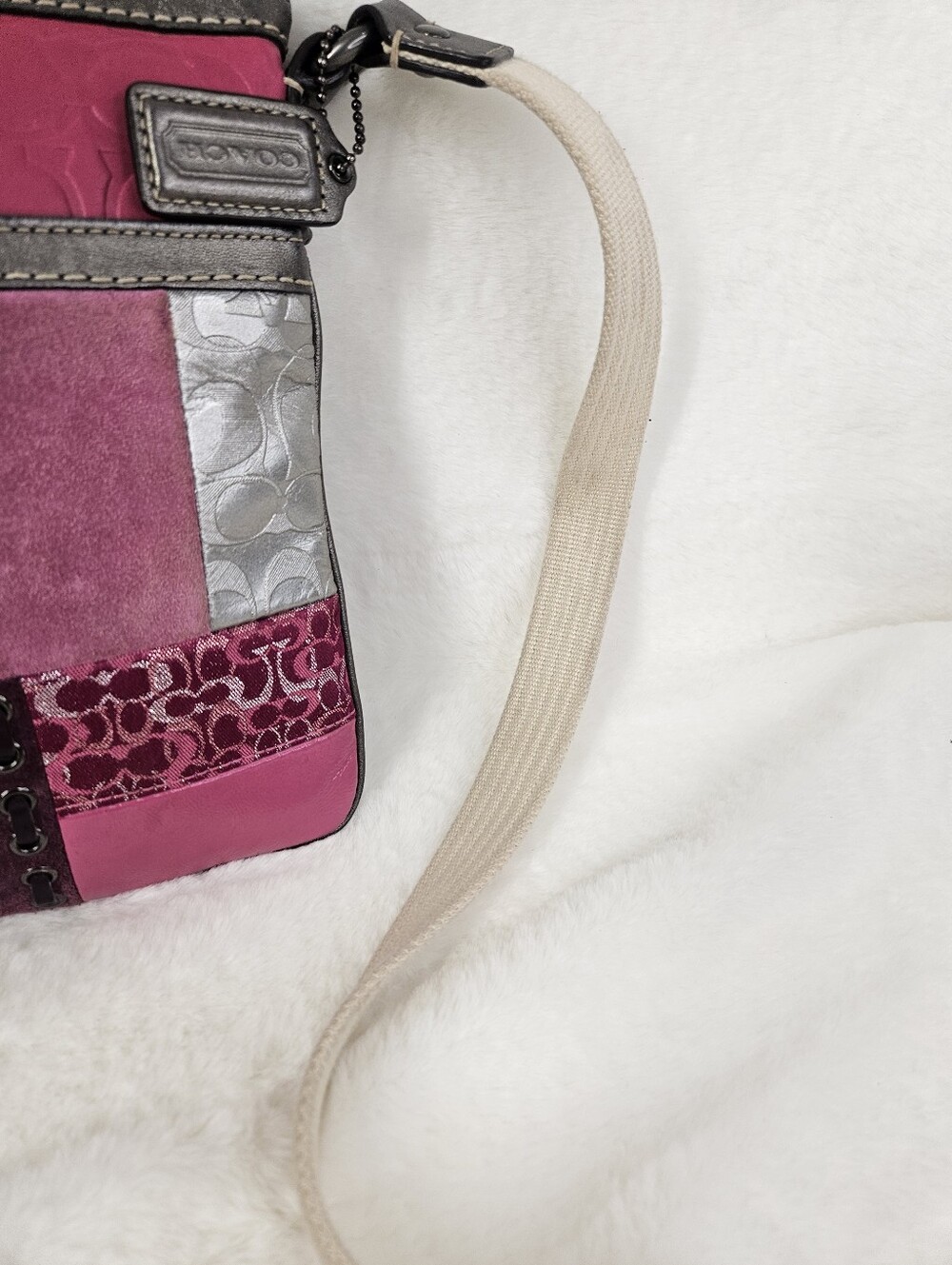 Coach Pink Patchwork Crossbody Bag - Picture 9 of 13